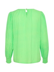 Kaffe Green KAroca Long Sleeve Swiss Dot 100% Cotton Blouse - Image 6 of 6