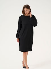 Kaffe Kalone Knit Round Neck Knee Length Dress - Image 2 of 5