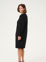 Kaffe Kalone Knit Round Neck Knee Length Dress - Image 3 of 5