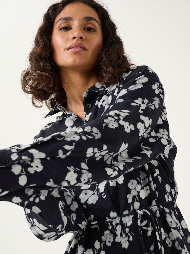 Kaffe KAalice Maxi Length Belted Shirt Dress - Image 2 of 4