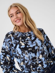 Kaffe KAlura Long Sleeve Printed Black Blouse - Image 3 of 5