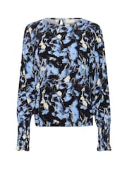 Kaffe KAlura Long Sleeve Printed Black Blouse - Image 4 of 5