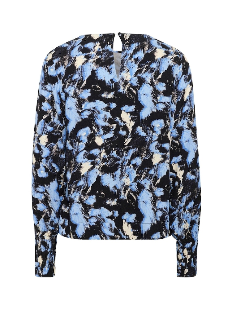 Kaffe KAlura Long Sleeve Printed Black Blouse - Image 5 of 5