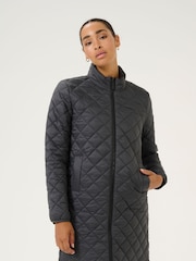 Kaffe KAloreen Quilted Zipper Long Jacket - Image 1 of 6