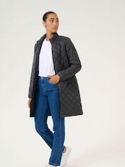Kaffe KAloreen Quilted Zipper Long Jacket - Image 3 of 6