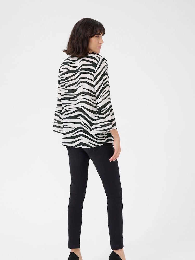 Kaffe KAlea 3/4 Sleeve Ruffle Printed Blouse - Image 2 of 5
