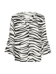Kaffe KAlea 3/4 Sleeve Ruffle Printed Blouse - Image 4 of 5