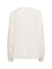 Kaffe White KAmathilde Notch Neck Long Sleeve Blouse - Image 4 of 5