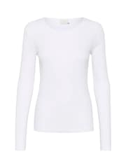 Kaffe KAcarna Long Sleeve Round Neck White T-Shirt - Image 5 of 6