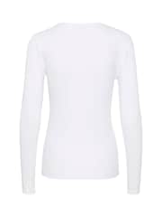 Kaffe KAcarna Long Sleeve Round Neck White T-Shirt - Image 6 of 6