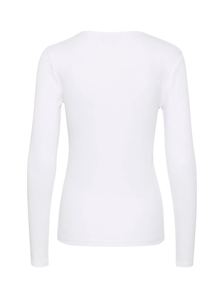 Kaffe KAcarna Long Sleeve Round Neck White T-Shirt - Image 6 of 6