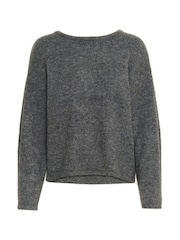 Kaffe Casual Fit Grey KArue Open Back Pullover Jumper - Image 6 of 6
