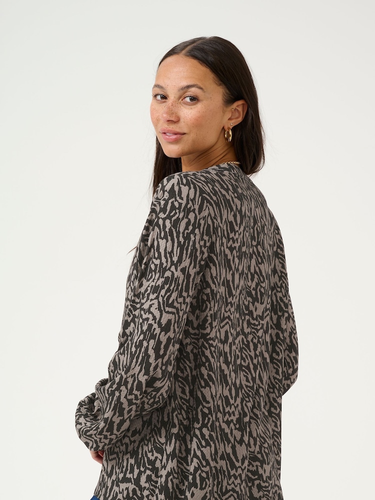 Kaffe KAmathilde Notch Neck Long Sleeve Blouse - Image 2 of 6 Kaffe KAmathilde Notch Neck Long Sleeve Blouse - Image 2 of 6