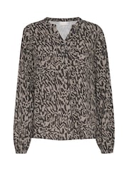 Kaffe KAmathilde Notch Neck Long Sleeve Blouse - Image 5 of 6