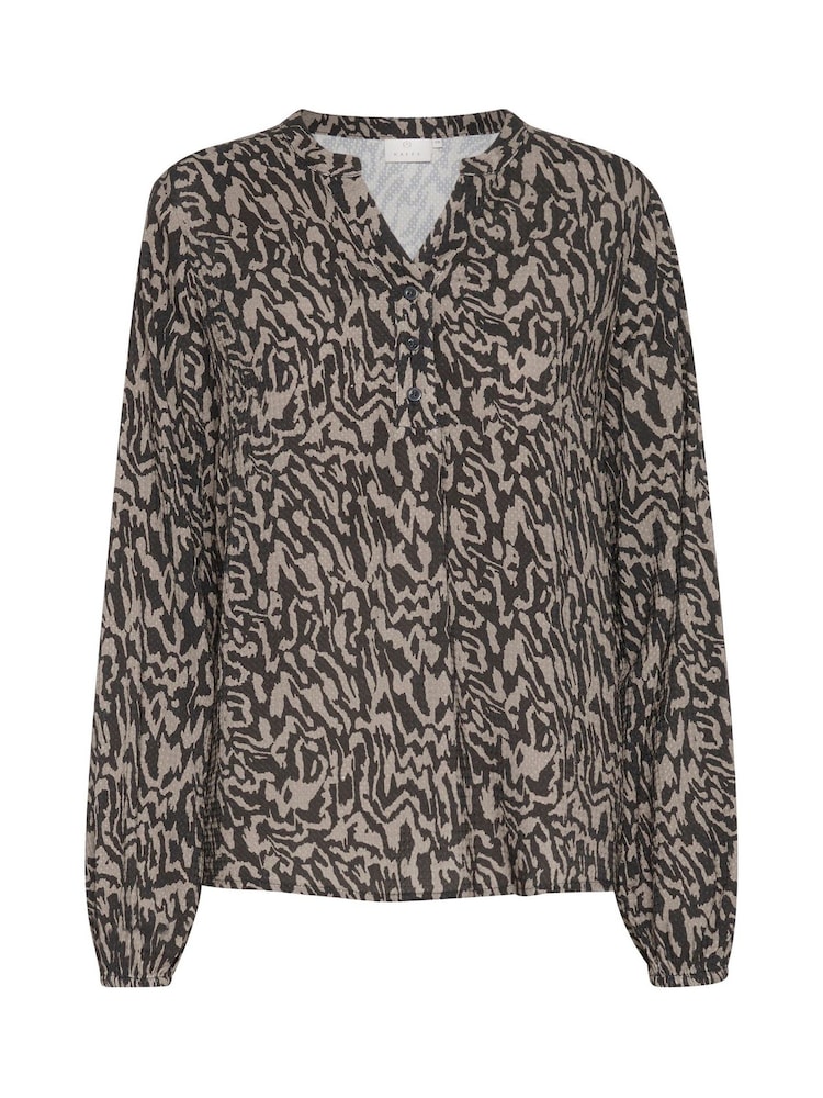 Kaffe KAmathilde Notch Neck Long Sleeve Blouse - Image 5 of 6
