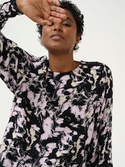 Kaffe KAlura Long Sleeve Printed Black Blouse - Image 4 of 6