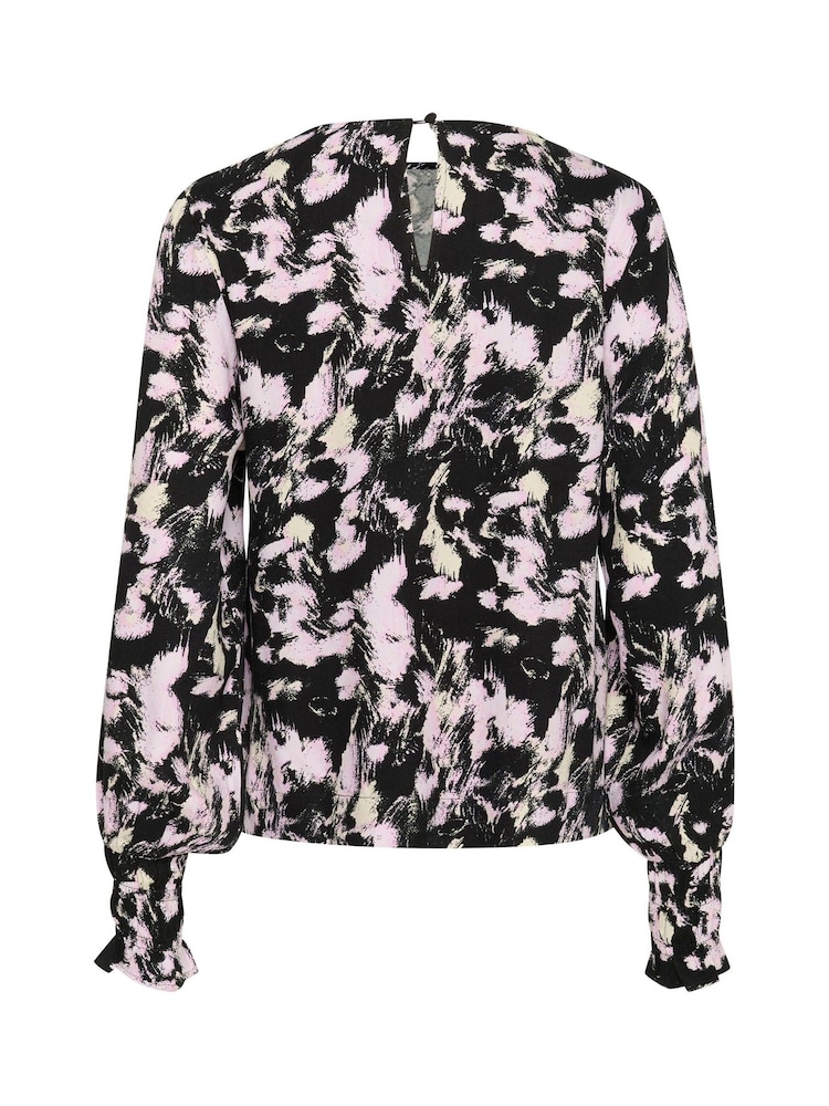 Kaffe KAlura Long Sleeve Printed Black Blouse - Image 6 of 6