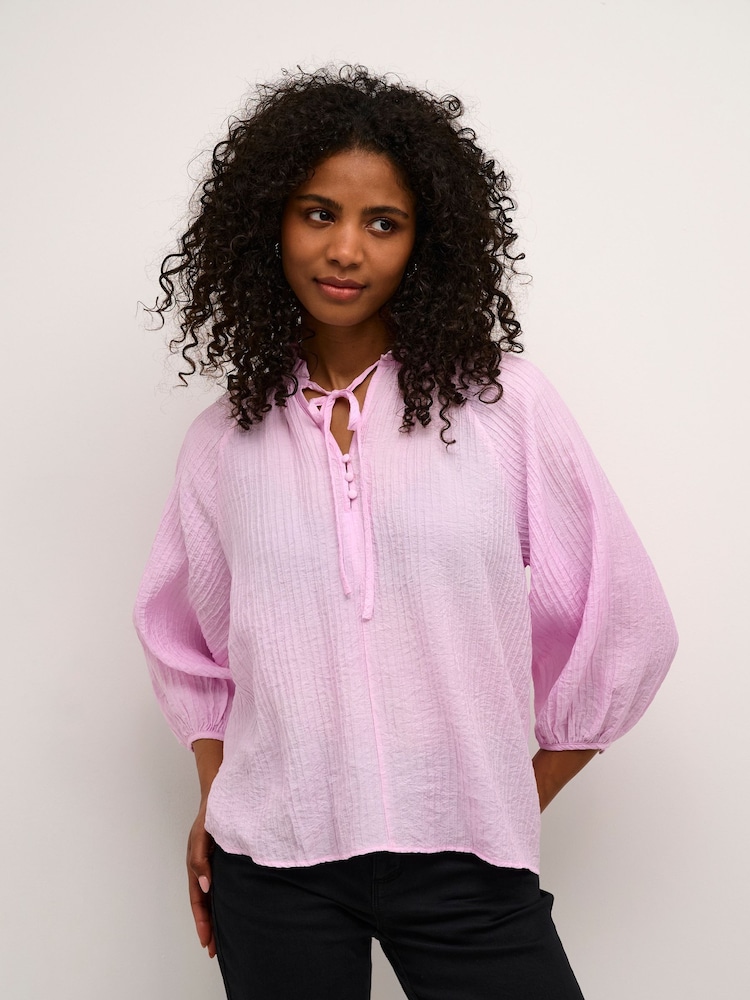 Kaffe KAlianna Notch Neck 3/4 Sleeve Blouse - Image 1 of 6