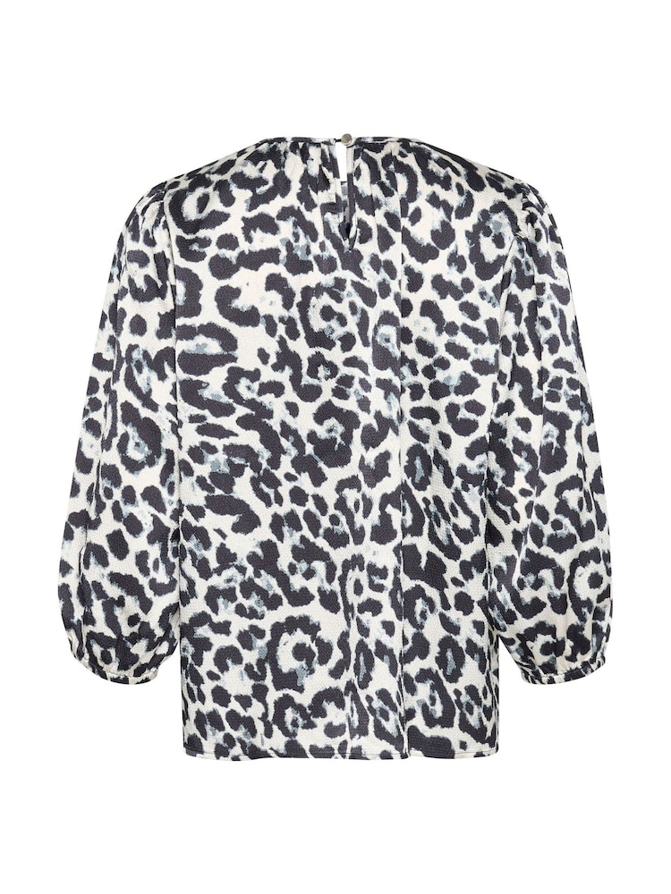 Kaffe KAroxy Black Blouse Round Neck 3/4 Sleeve - Image 6 of 6