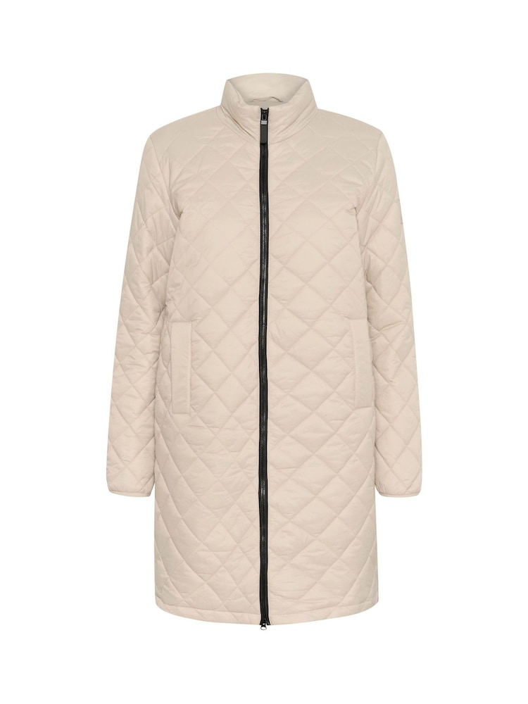 Kaffe KAloreen Quilted Zipper Long Jacket - Image 1 of 2