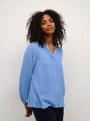Kaffe KAmathilde Notch Neck Long Sleeve Blouse - Image 1 of 6