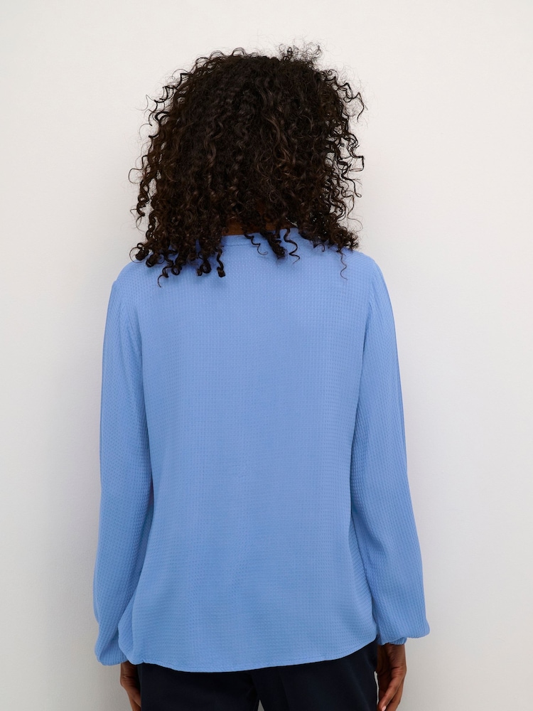 Kaffe KAmathilde Notch Neck Long Sleeve Blouse - Image 2 of 6