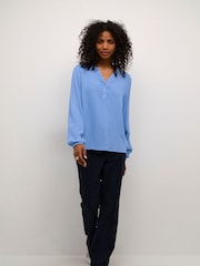 Kaffe KAmathilde Notch Neck Long Sleeve Blouse - Image 3 of 6