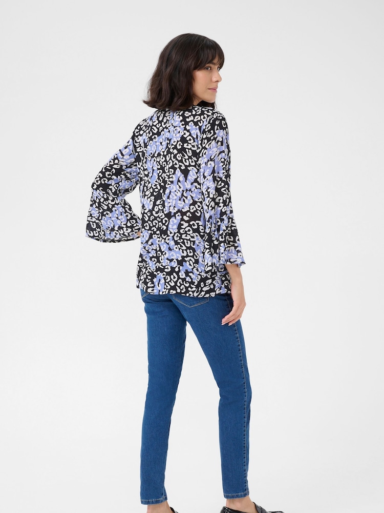 Kaffe KAlea 3/4 Sleeve Ruffle Printed Blouse - Image 2 of 6