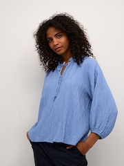 Kaffe KAlianna Notch Neck 3/4 Sleeve Blouse - Image 1 of 6