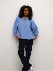 Kaffe KAlianna Notch Neck 3/4 Sleeve Blouse - Image 3 of 6