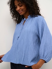 Kaffe KAlianna Notch Neck 3/4 Sleeve Blouse - Image 4 of 6