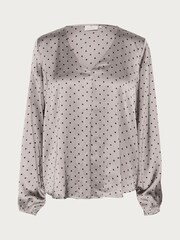 Kaffe KAluna V-Neck Long Sleeve Printed Blouse - Image 4 of 5