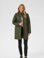 Kaffe KAloreen Quilted Zipper Long Jacket - Image 3 of 5