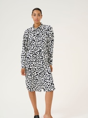 Kaffe Loose Fit KAroxy Knee Length Black Shirt Dress - Image 1 of 4