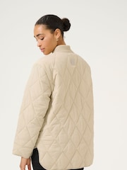 Kaffe Grey KAlorena Quilted Button Boxy Fit Jacket - Image 2 of 6