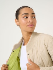 Kaffe Grey KAlorena Quilted Button Boxy Fit Jacket - Image 4 of 6