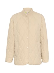 Kaffe Grey KAlorena Quilted Button Boxy Fit Jacket - Image 5 of 6