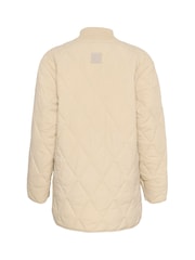 Kaffe Grey KAlorena Quilted Button Boxy Fit Jacket - Image 6 of 6