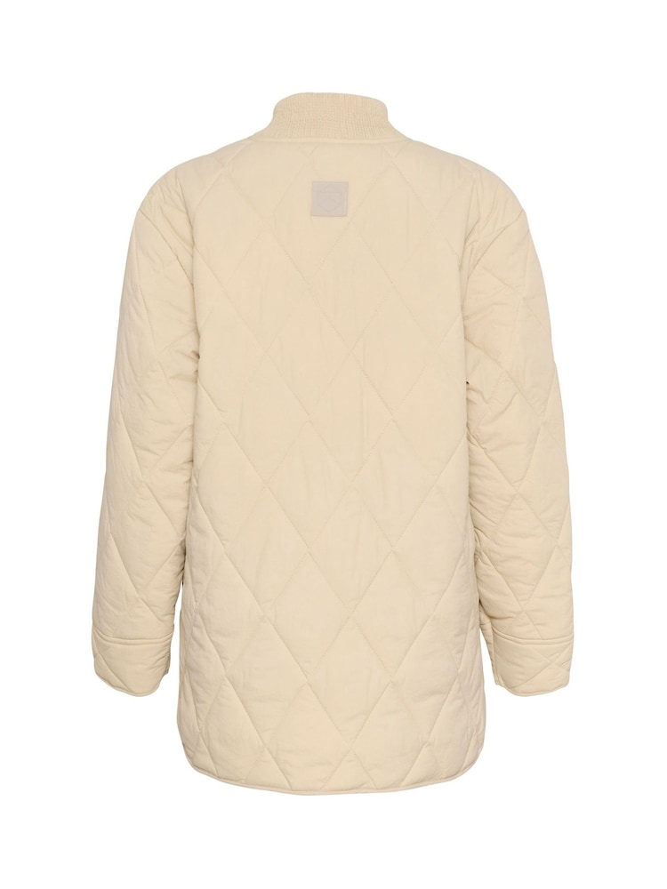Kaffe Grey KAlorena Quilted Button Boxy Fit Jacket - Image 6 of 6