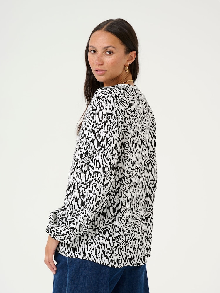 Kaffe KAmathilde Notch Neck Long Sleeve Blouse - Image 2 of 6