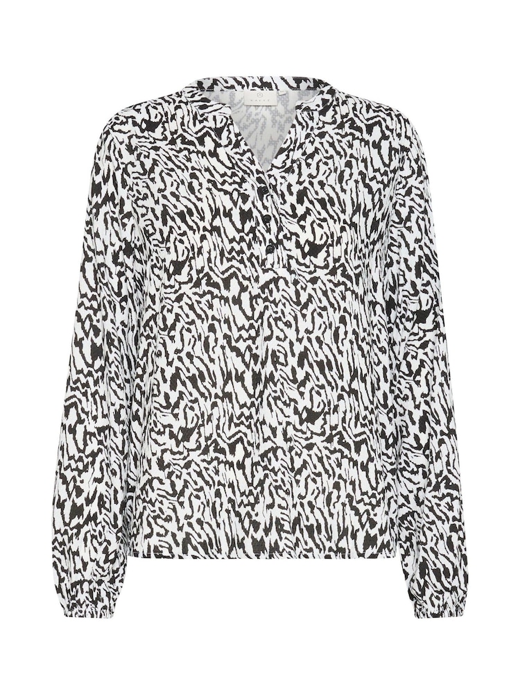 Kaffe KAmathilde Notch Neck Long Sleeve Blouse - Image 5 of 6