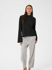 Kaffe KAdebra Long Sleeve Striped Black T-Shirt - Image 2 of 5