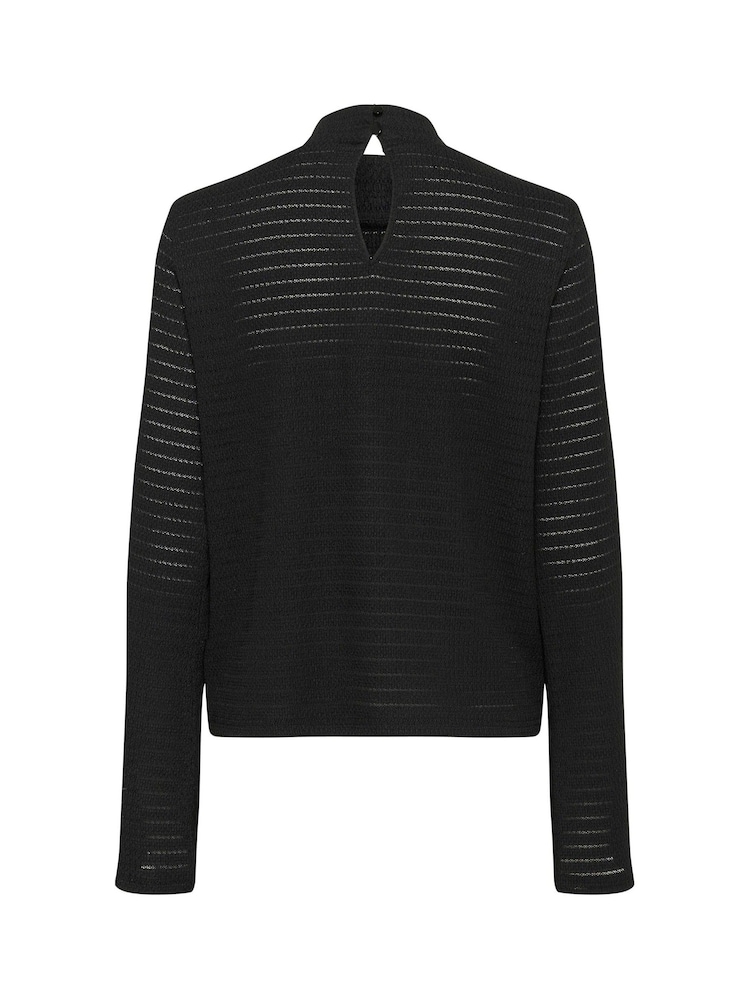 Kaffe KAdebra Long Sleeve Striped Black T-Shirt - Image 4 of 5