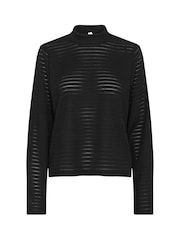 Kaffe KAdebra Long Sleeve Striped Black T-Shirt - Image 5 of 5