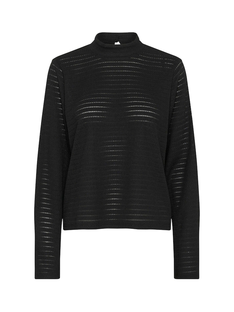 Kaffe KAdebra Long Sleeve Striped Black T-Shirt - Image 5 of 5