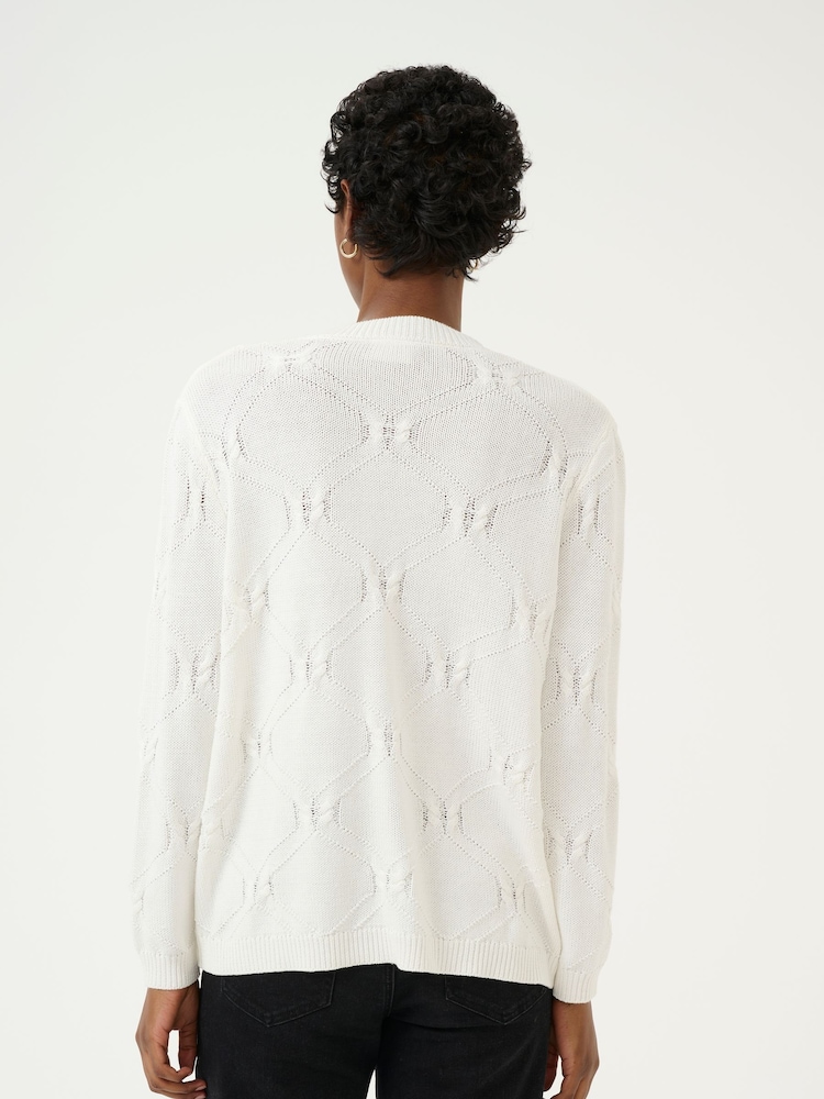 Kaffe Regular Fit KAcharlie V-Neck Pullover White Jumper - Image 2 of 6