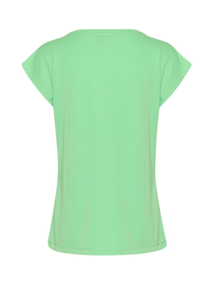 Kaffe Green KAlise V-Neck Short Sleeve T-Shirt - Image 6 of 6
