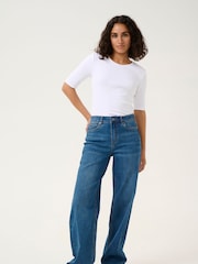 Kaffe Blue KAsinem High Waisted Wide Leg Jeans - Image 3 of 6