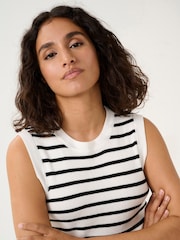 Kaffe KAlilybeth Knitted Striped Black Tank Top - Image 4 of 6