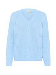 Kaffe Regular Fit Blue KAcharlie V-Neck Pullover Jumper - Image 4 of 4